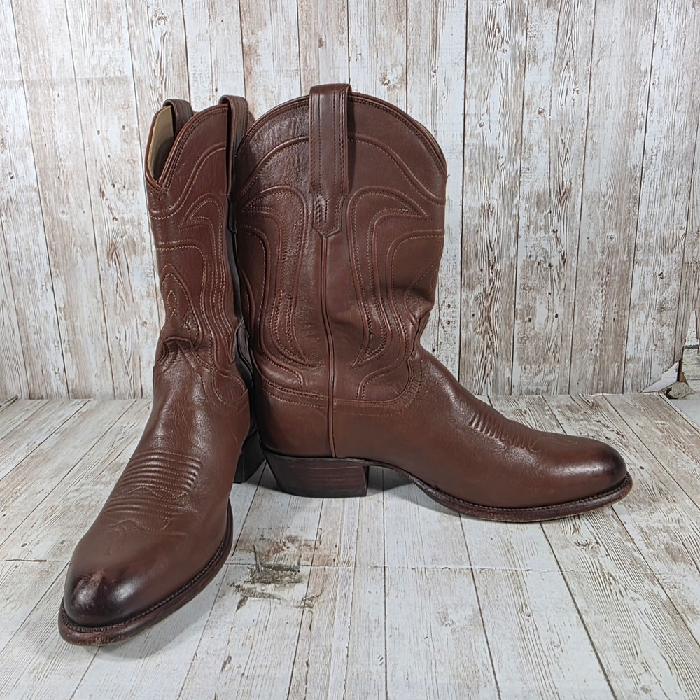 Tecovas The Cartwright Bourbon Calfskin Leather Cowboy Boots Mens 10.5 D Round - Picture 6 of 8
